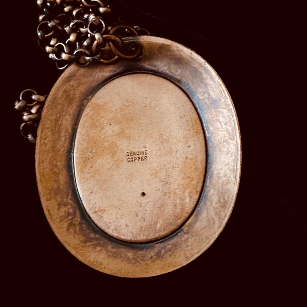 Vintage Elegant Solid Copper & Opalite Necklace P… - image 5